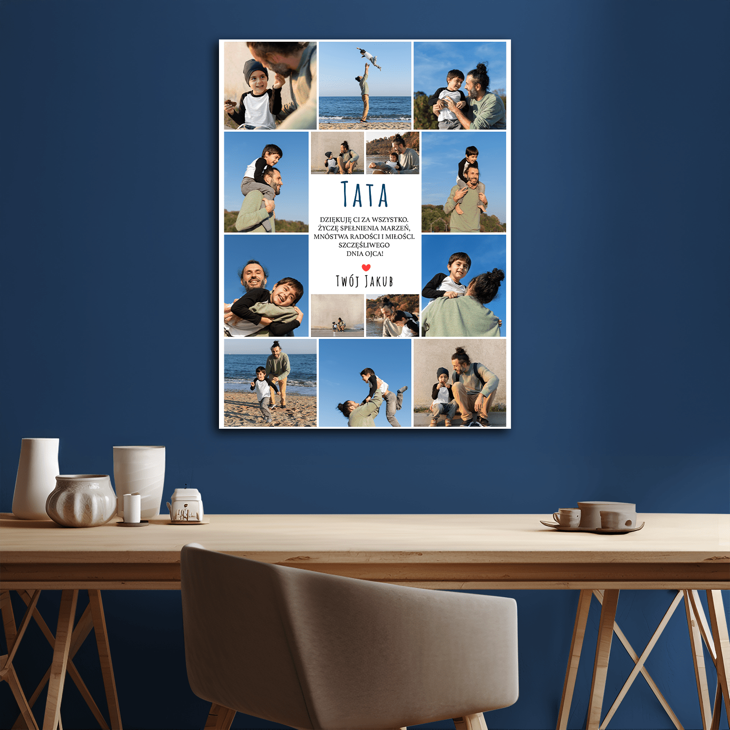 14 zdjęć z tatą - kolaż na płótnie dla taty - StwórzPrezent.pl