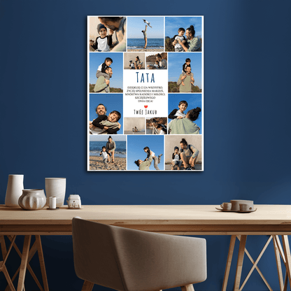 14 zdjęć z tatą - kolaż na płótnie dla taty - StwórzPrezent.pl