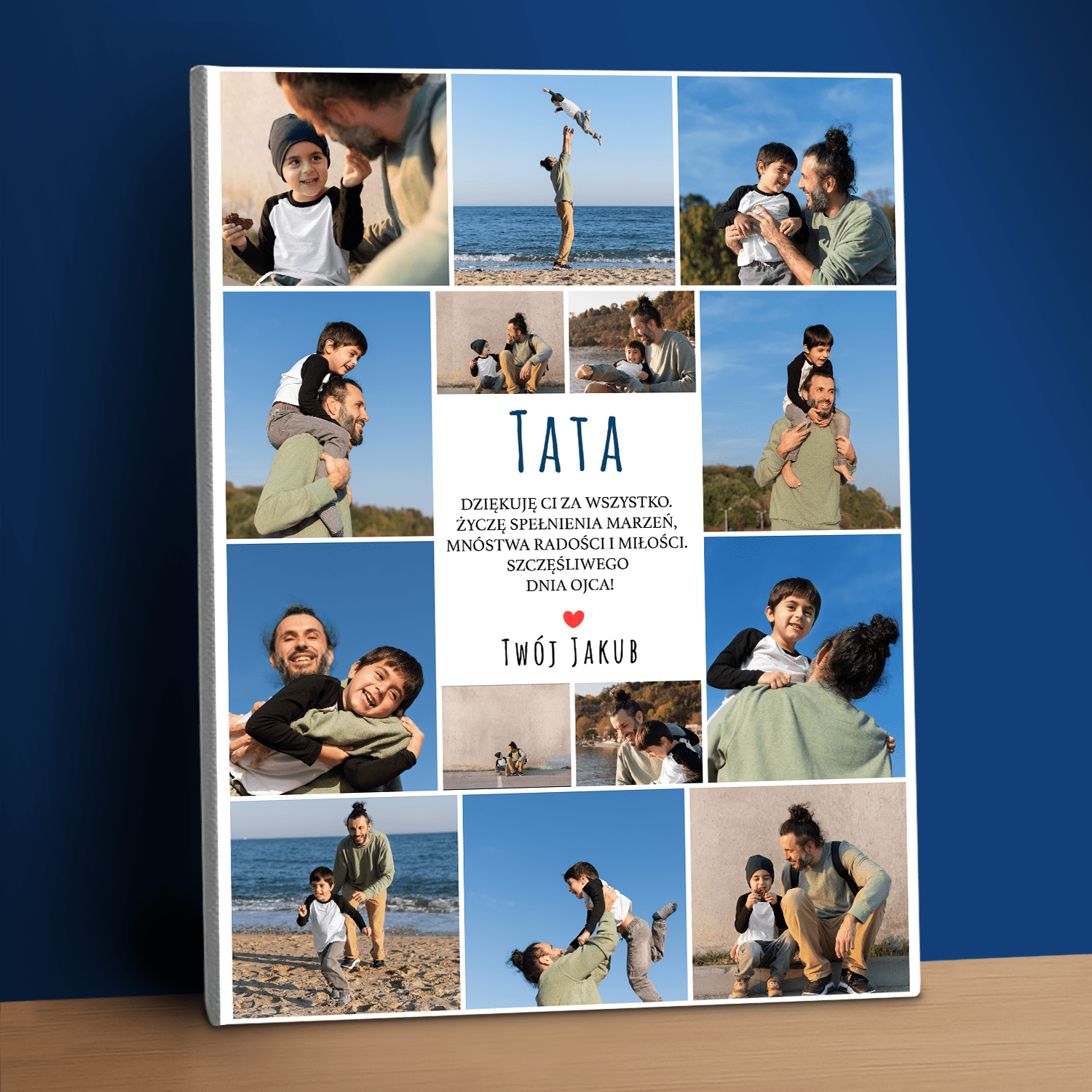 14 zdjęć z tatą - kolaż na płótnie dla taty - StwórzPrezent.pl