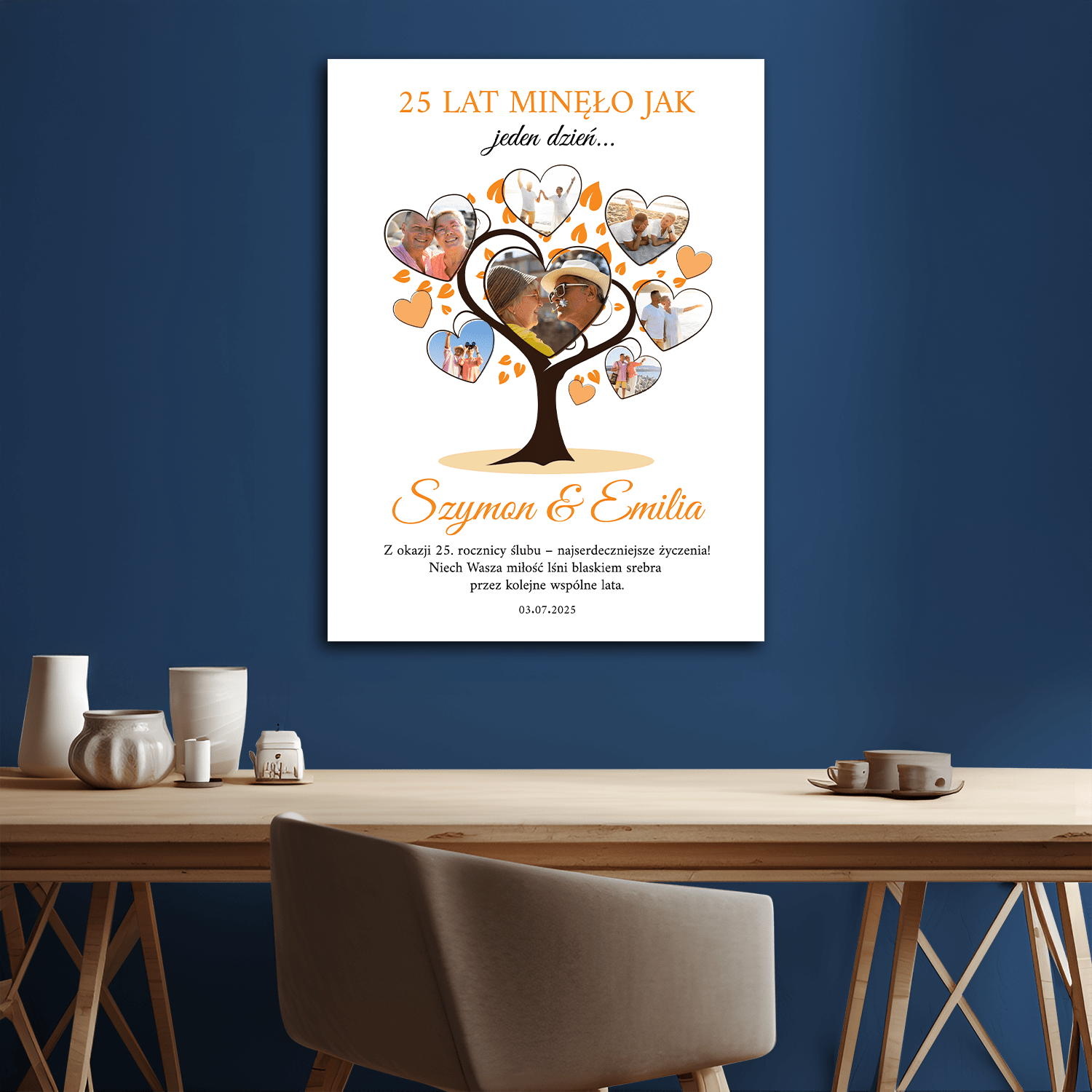 25 lat minęło - kolaż na płótnie dla pary - StwórzPrezent.pl