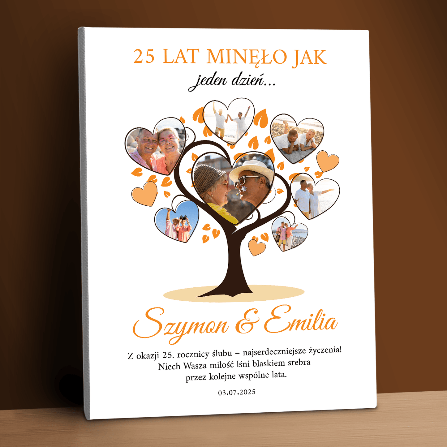25 lat minęło - kolaż na płótnie dla pary - StwórzPrezent.pl