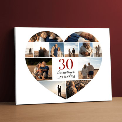 30 szczęśliwych lat - kolaż na płótnie dla pary - StwórzPrezent.pl