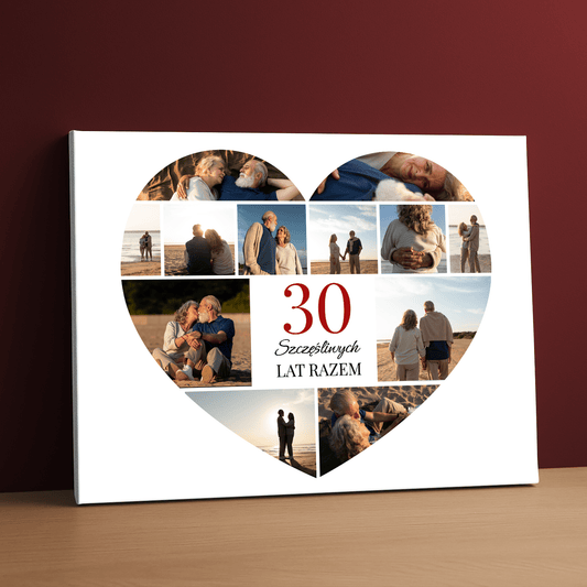 30 szczęśliwych lat - kolaż na płótnie dla pary - StwórzPrezent.pl