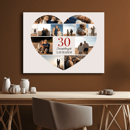 30 szczęśliwych lat - kolaż na płótnie dla pary - StwórzPrezent.pl
