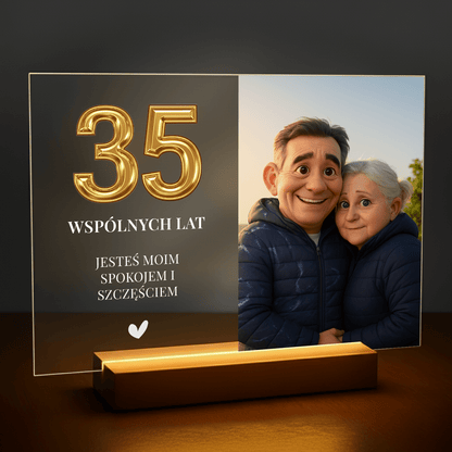 35 wspólnych lat - personalizowany druk na szkle dla pary - stworzprezent.pl