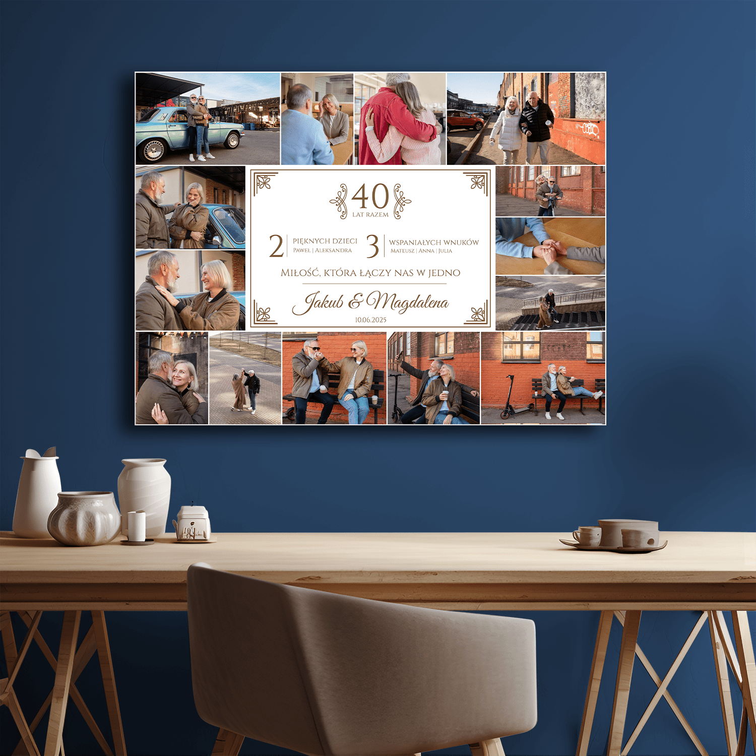 40 lat razem - kolaż na płótnie dla pary - StwórzPrezent.pl