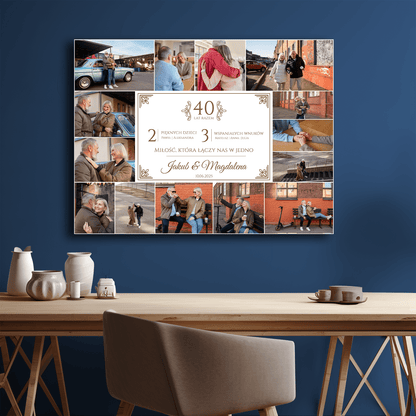 40 lat razem - kolaż na płótnie dla pary - StwórzPrezent.pl