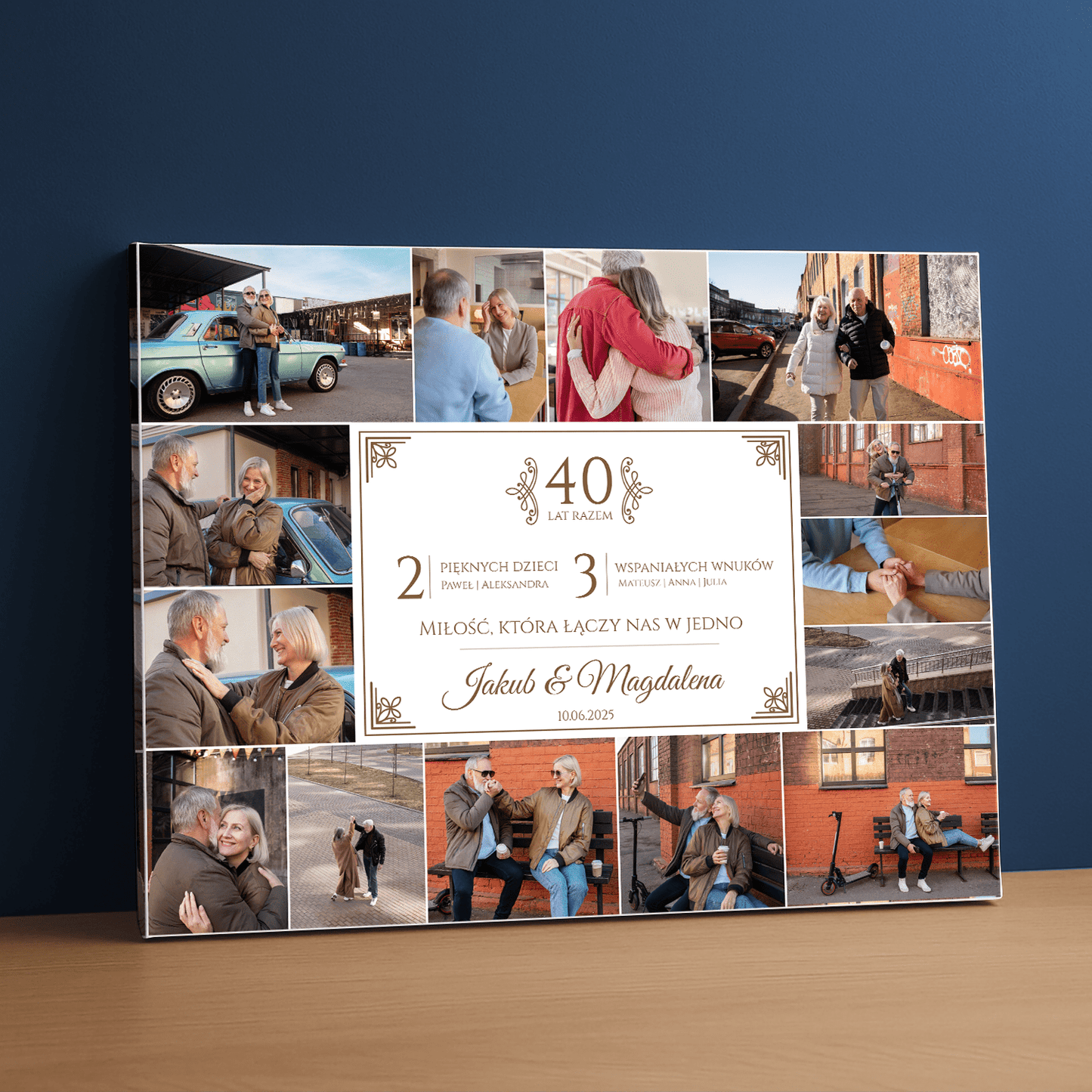 40 lat razem - kolaż na płótnie dla pary - StwórzPrezent.pl