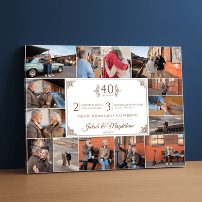 40 lat razem - kolaż na płótnie dla pary - StwórzPrezent.pl