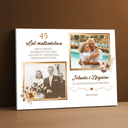 45 lat małżeństwa - kolaż na płótnie dla pary - StwórzPrezent.pl