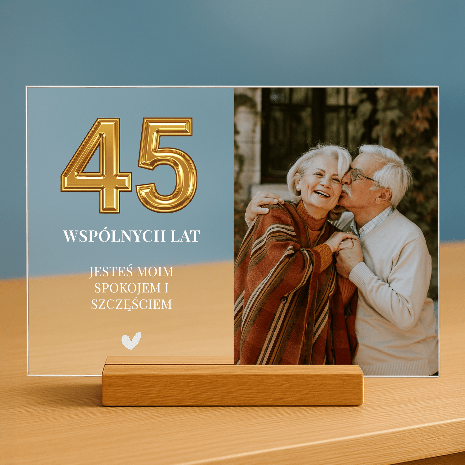 45 wspólnych lat - personalizowany druk na szkle dla pary - stworzprezent.pl