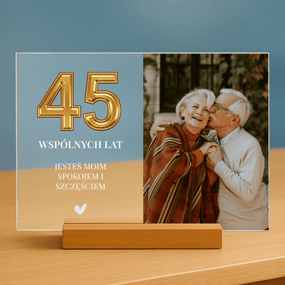 45 wspólnych lat - personalizowany druk na szkle dla pary - stworzprezent.pl