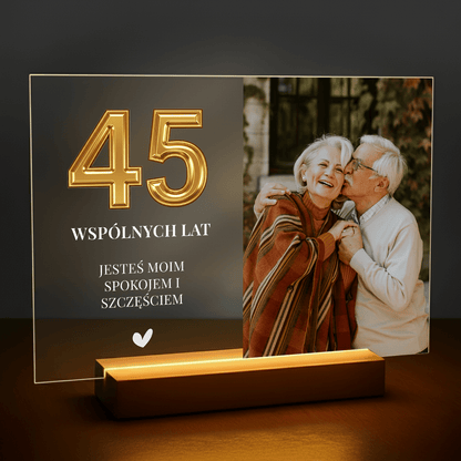 45 wspólnych lat - personalizowany druk na szkle dla pary - stworzprezent.pl
