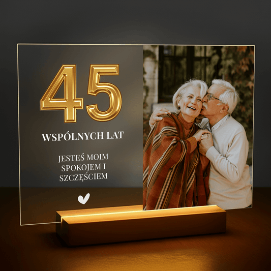 45 wspólnych lat - personalizowany druk na szkle dla pary - stworzprezent.pl