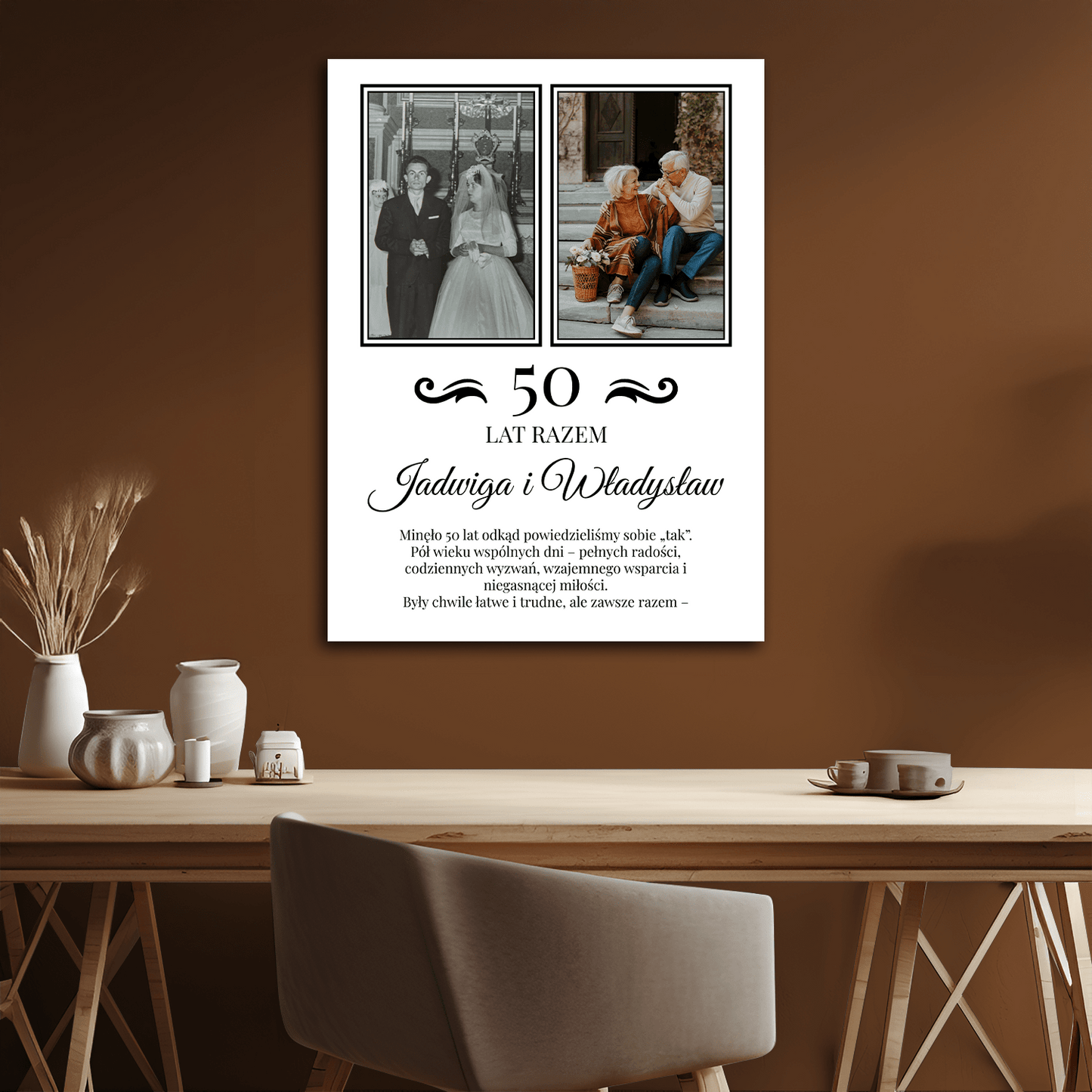 50 lat razem - kolaż na płótnie dla pary - StwórzPrezent.pl