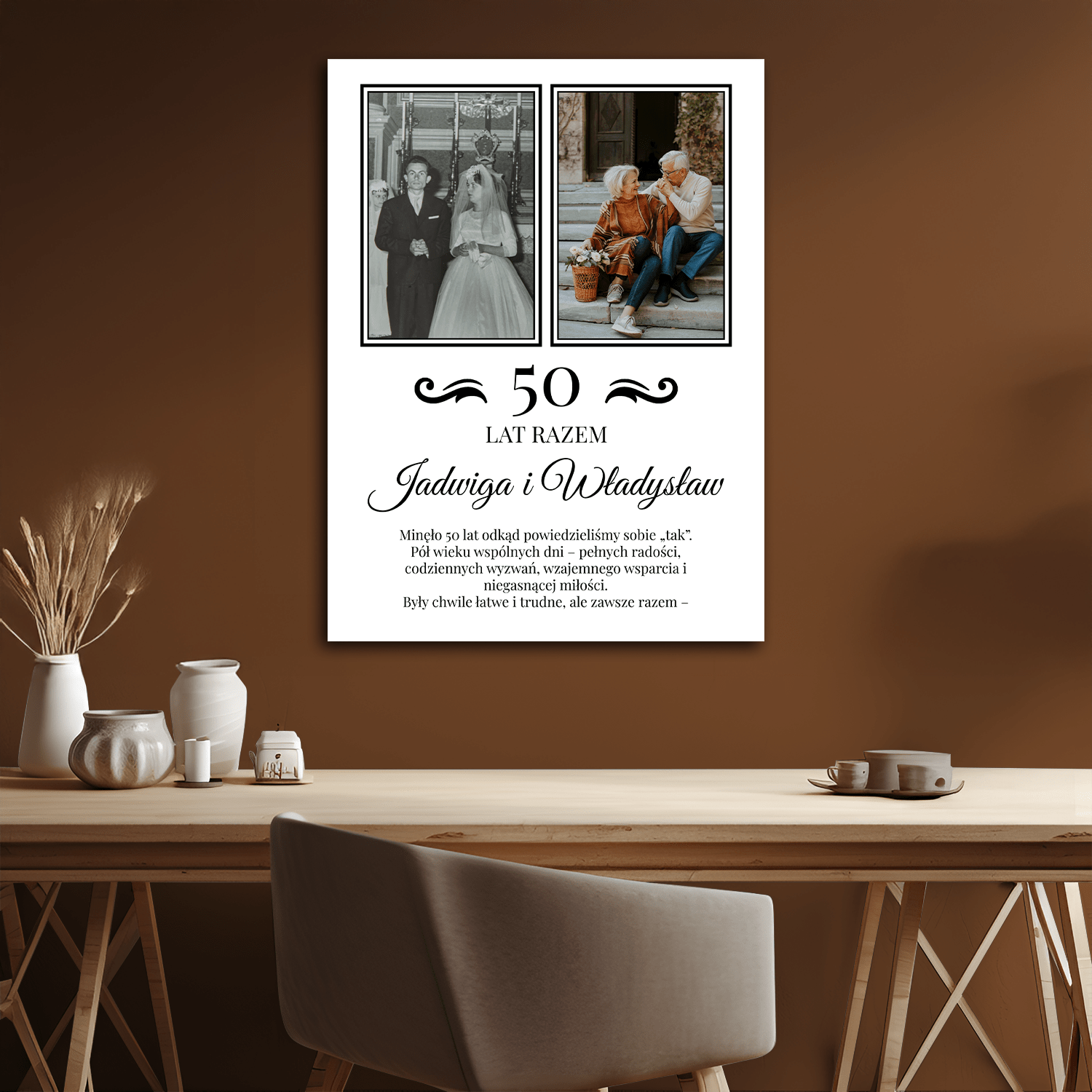 50 lat razem - kolaż na płótnie dla pary - StwórzPrezent.pl