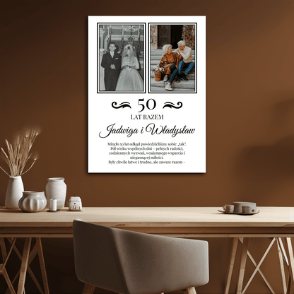 50 lat razem - kolaż na płótnie dla pary - StwórzPrezent.pl