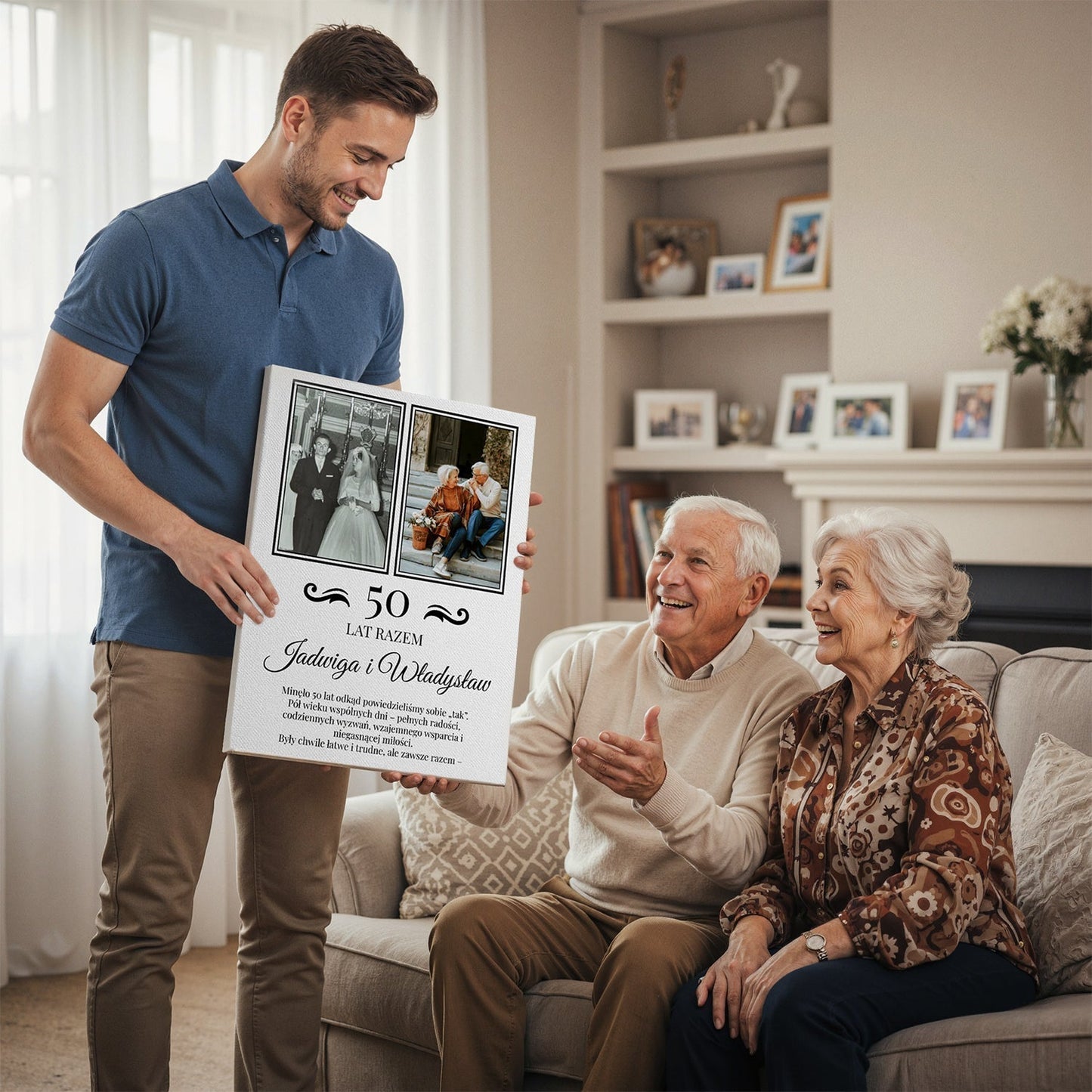 50 lat razem - kolaż na płótnie dla pary - StwórzPrezent.pl
