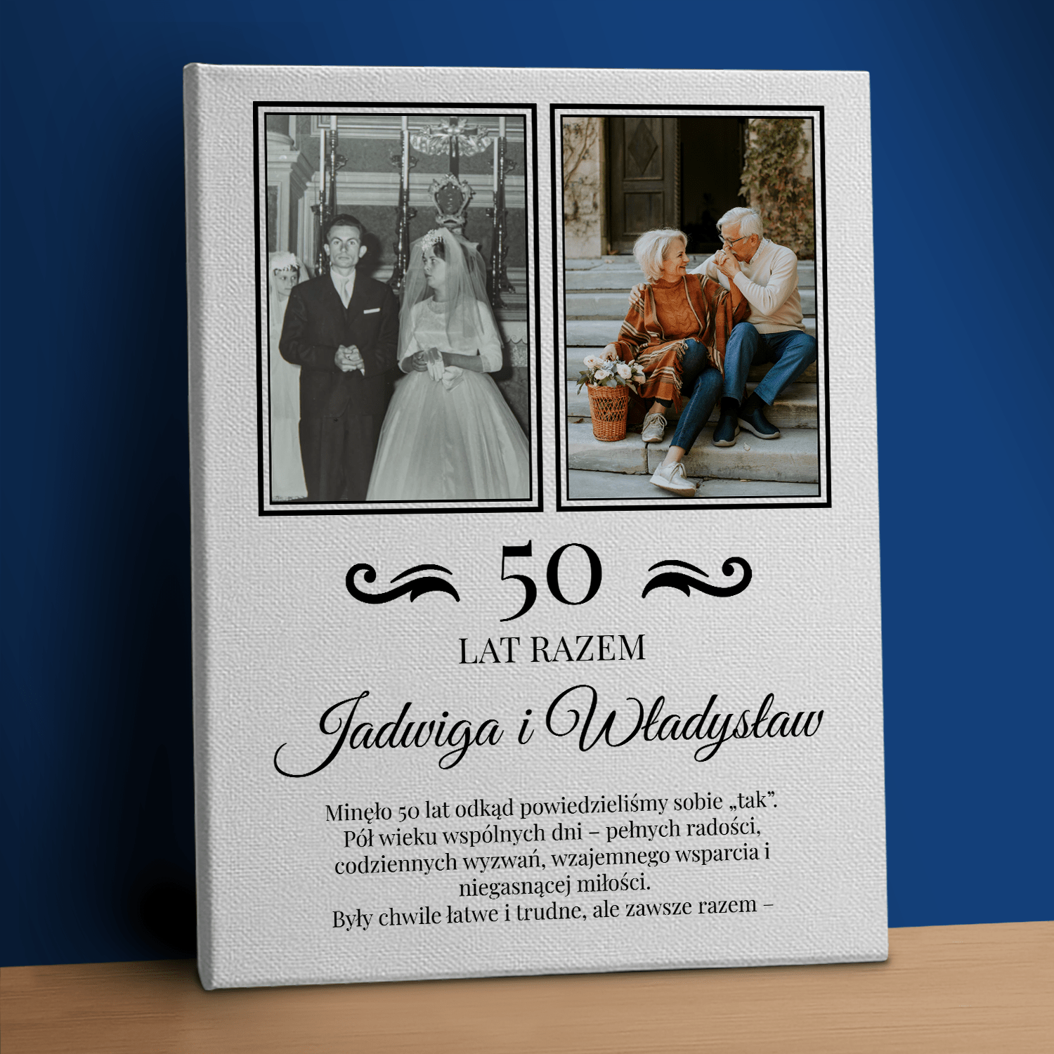 50 lat razem - kolaż na płótnie dla pary - StwórzPrezent.pl