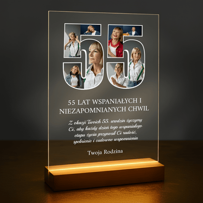 55 niezapomnianych lat - druk na szkle akrylowym dla kobiety - stworzprezent.pl