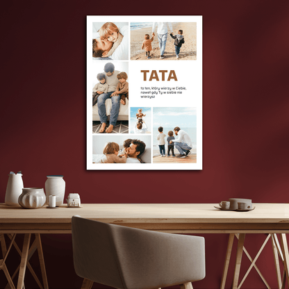 6 zdjęć + cytat - kolaż na płótnie dla taty - StwórzPrezent.pl