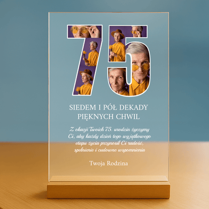 75 lat pięknych chwil - personalizowany druk na szkle dla babci - stworzprezent.pl