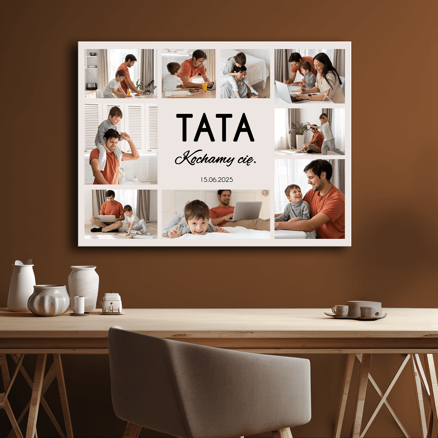 9 zdjęć dla taty - kolaż na płótnie dla taty - StwórzPrezent.pl