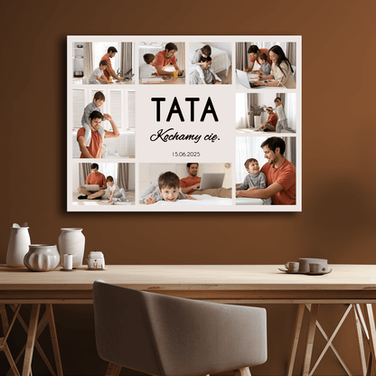 9 zdjęć dla taty - kolaż na płótnie dla taty - StwórzPrezent.pl
