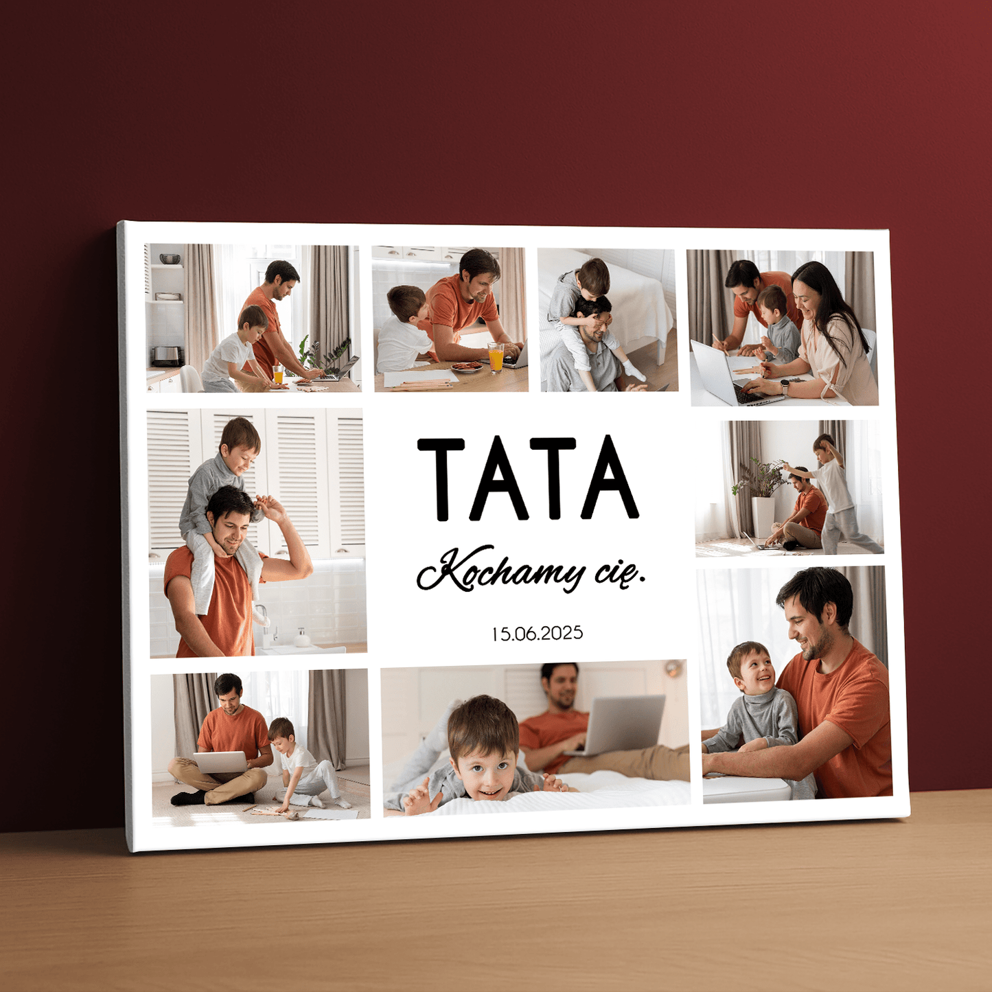 9 zdjęć dla taty - kolaż na płótnie dla taty - StwórzPrezent.pl