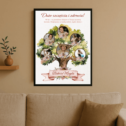 90 urodziny - plakat personalizowany dla babci - StwórzPrezent.pl