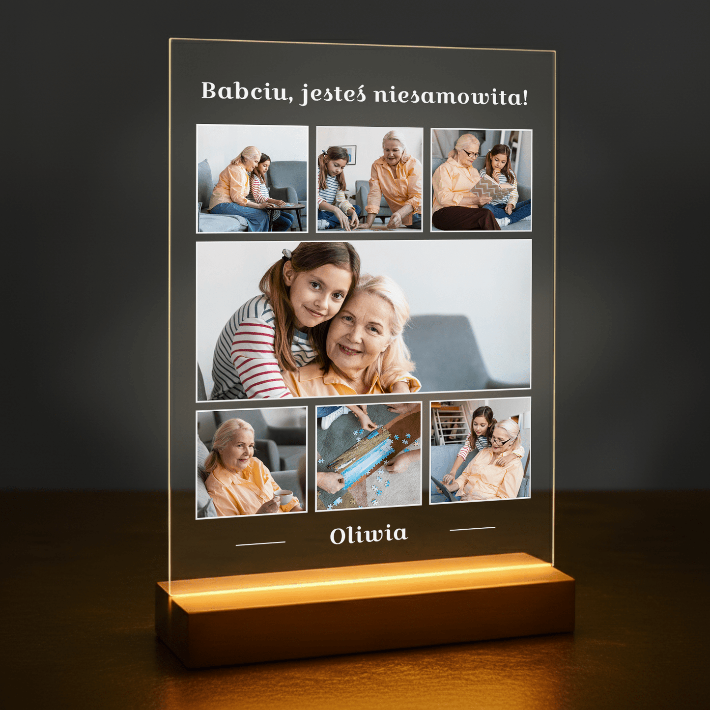 Babcia - druk na szkle akrylowym dla babci - stworzprezent.pl