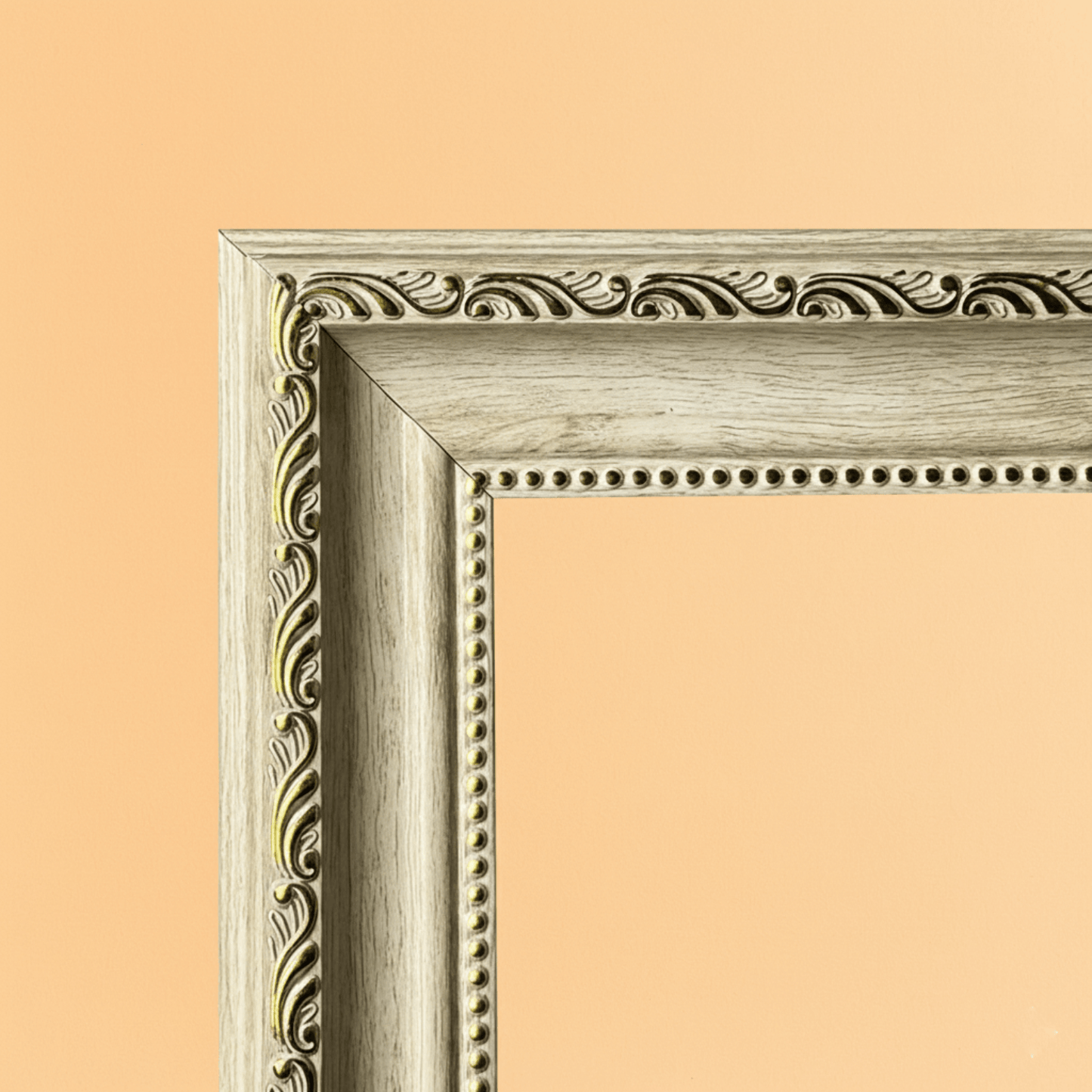 Biała rama dekoracyjna z ornamentem do obrazów na płótnie - StwórzPrezent.pl