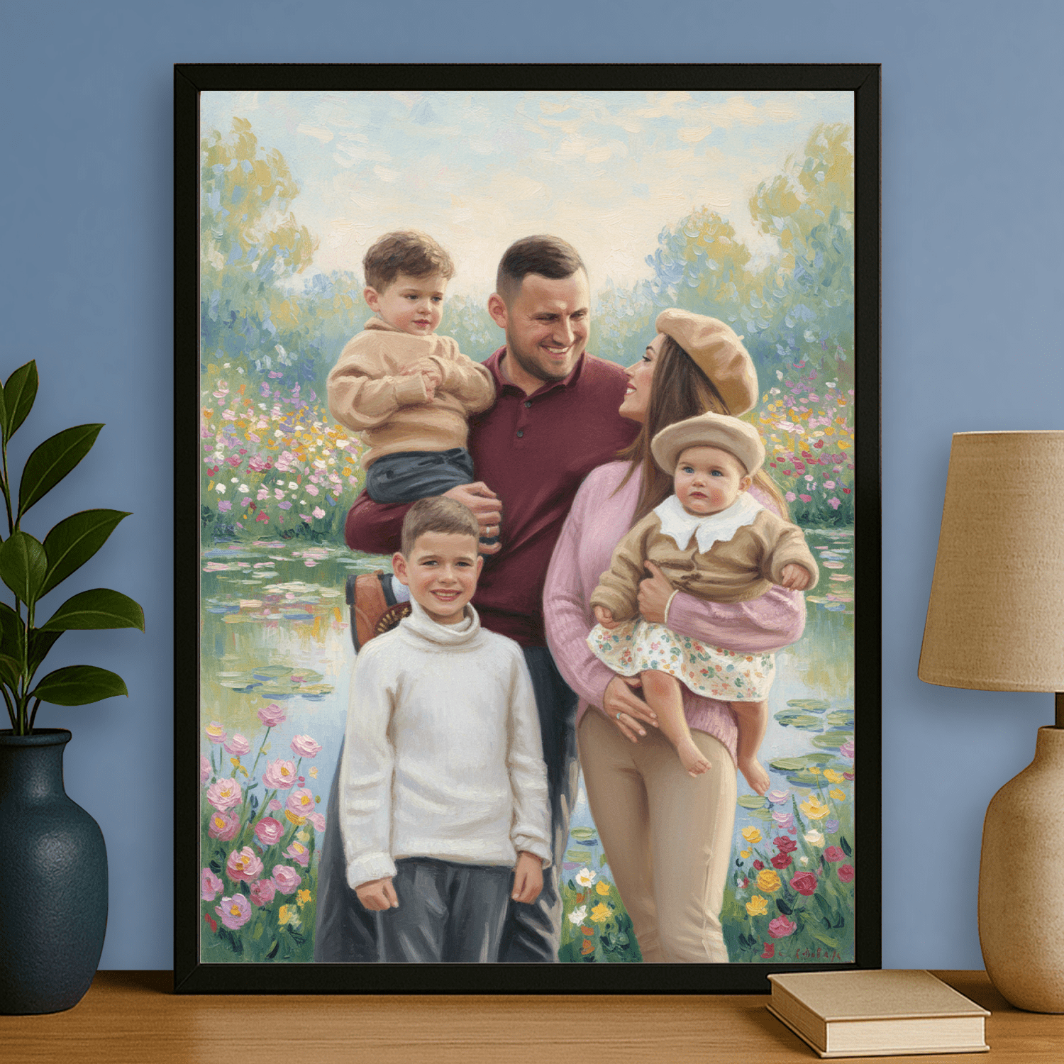 Cała szczęśliwa rodzina - portret na plakacie dla rodziców - StwórzPrezent.pl