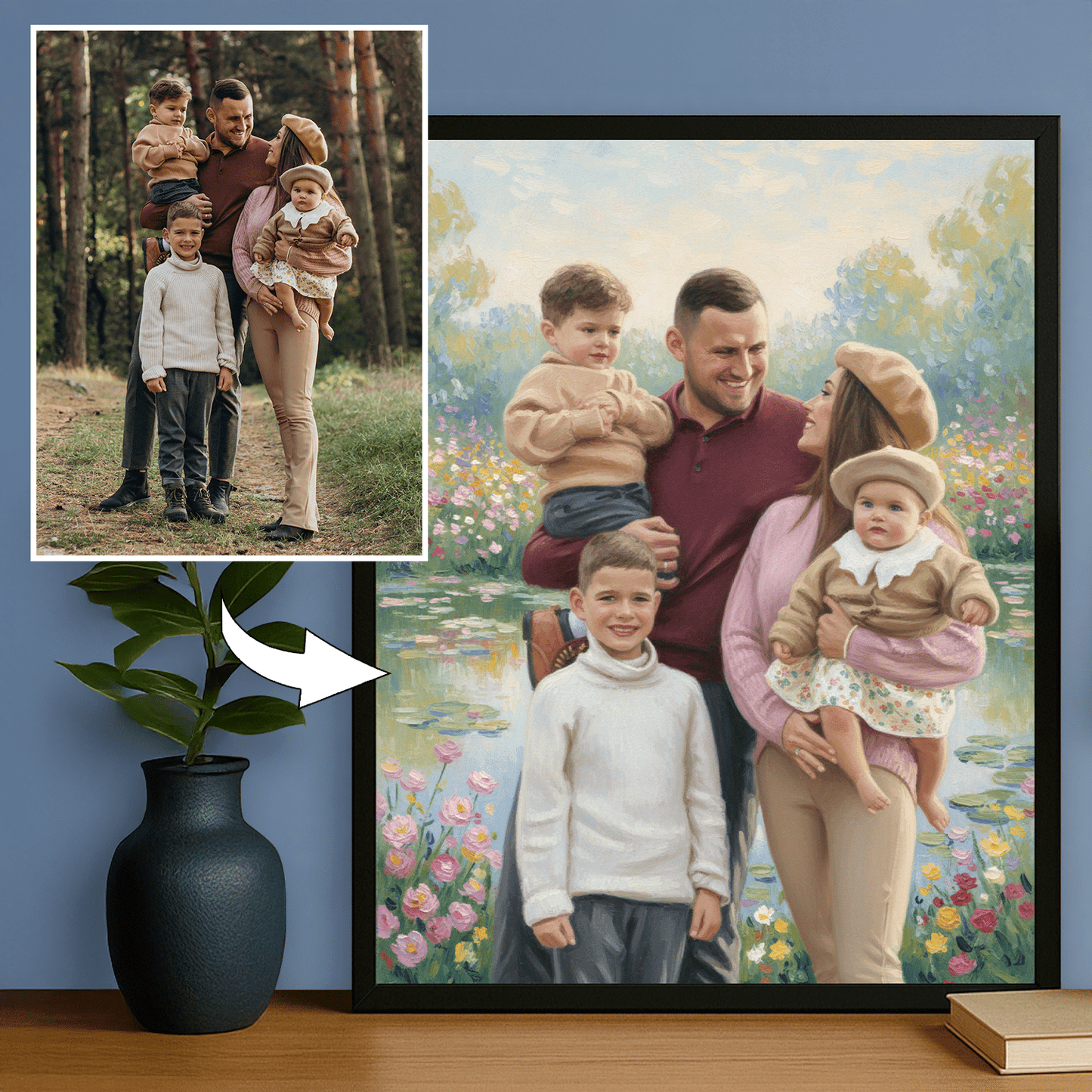 Cała szczęśliwa rodzina - portret na plakacie dla rodziców - StwórzPrezent.pl