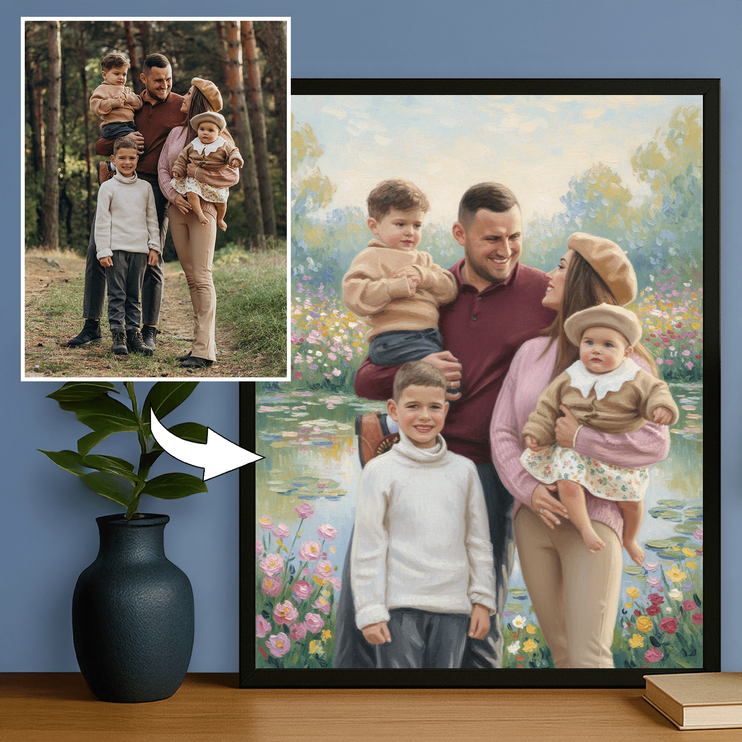 Cała szczęśliwa rodzina - portret na plakacie dla rodziców - StwórzPrezent.pl