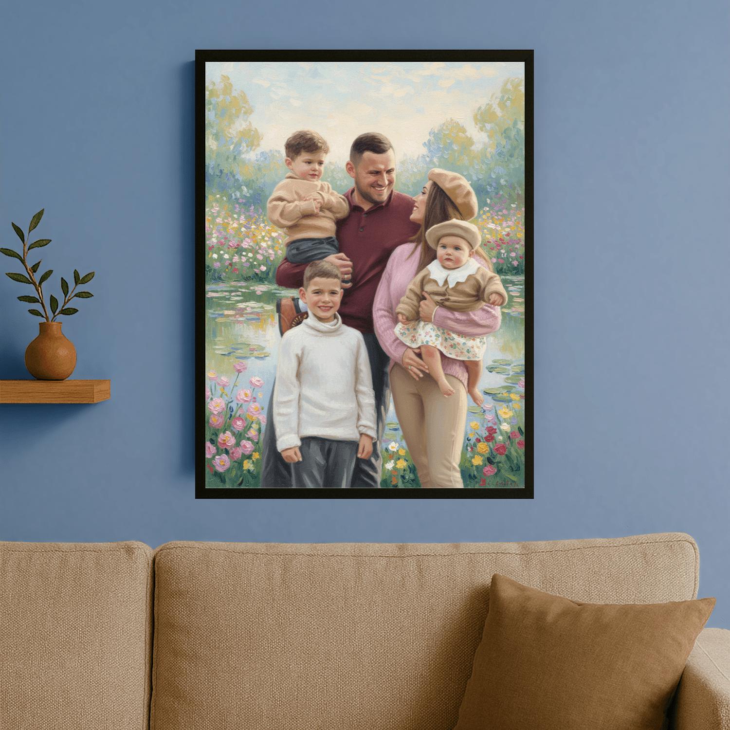 Cała szczęśliwa rodzina - portret na plakacie dla rodziców - StwórzPrezent.pl