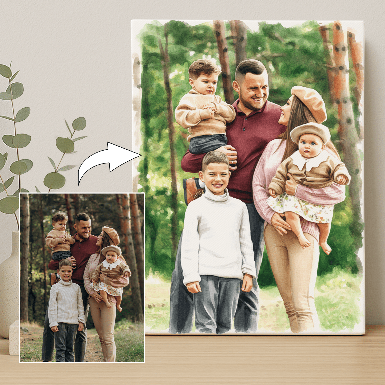 Ciepło rodzinnych wspomnień - portret na płótnie dla rodziców - StwórzPrezent.pl