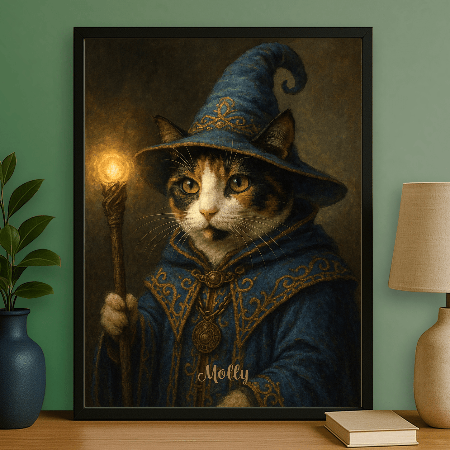 Czarodziejski kot - portret na plakacie dla miłośnika kotów - StwórzPrezent.pl