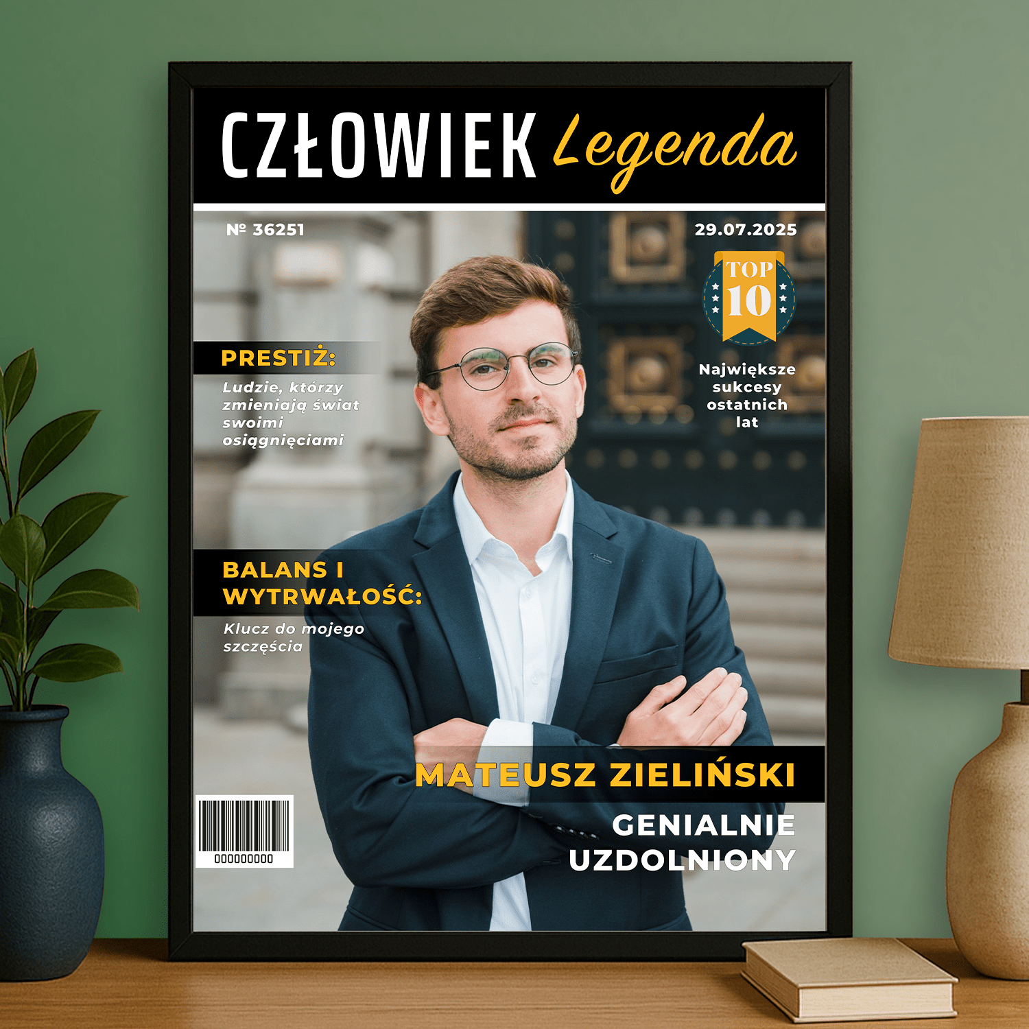 Człowiek legenda - plakat personalizowany dla mężczyzny - StwórzPrezent.pl
