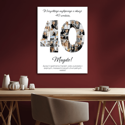 Czterdzieste urodziny – kolaż na płótnie dla niej - StwórzPrezent.pl