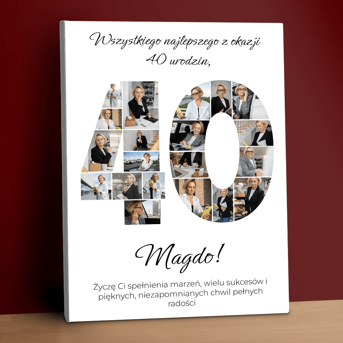 Czterdzieste urodziny – kolaż na płótnie dla niej - StwórzPrezent.pl