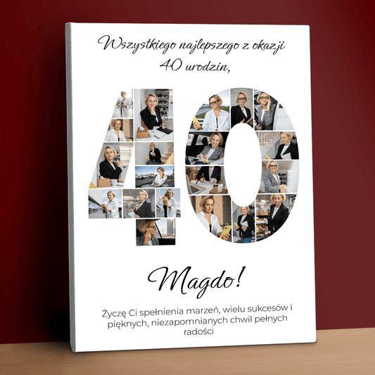 Czterdzieste urodziny – kolaż na płótnie dla niej - StwórzPrezent.pl