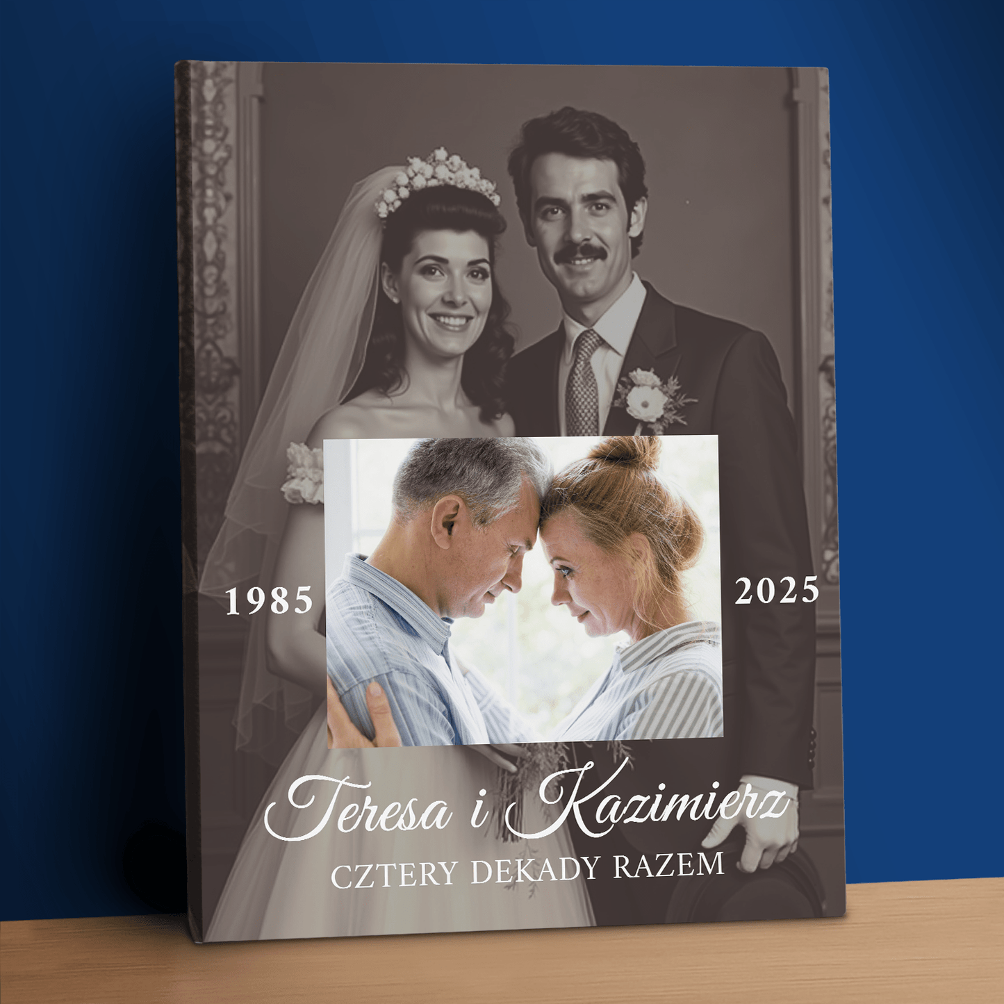 Cztery dekady razem - kolaż na płótnie dla pary - StwórzPrezent.pl