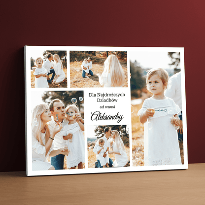Dla najdroższych dziadków - kolaż na płótnie dla dziadków - StwórzPrezent.pl