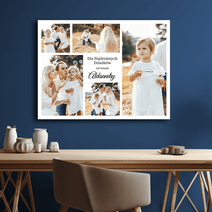 Dla najdroższych dziadków - kolaż na płótnie dla dziadków - StwórzPrezent.pl