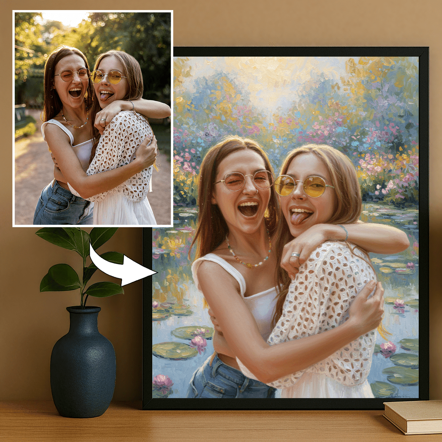 Dwie najlepsze przyjaciółki - portret na plakacie dla przyjaciółki - StwórzPrezent.pl