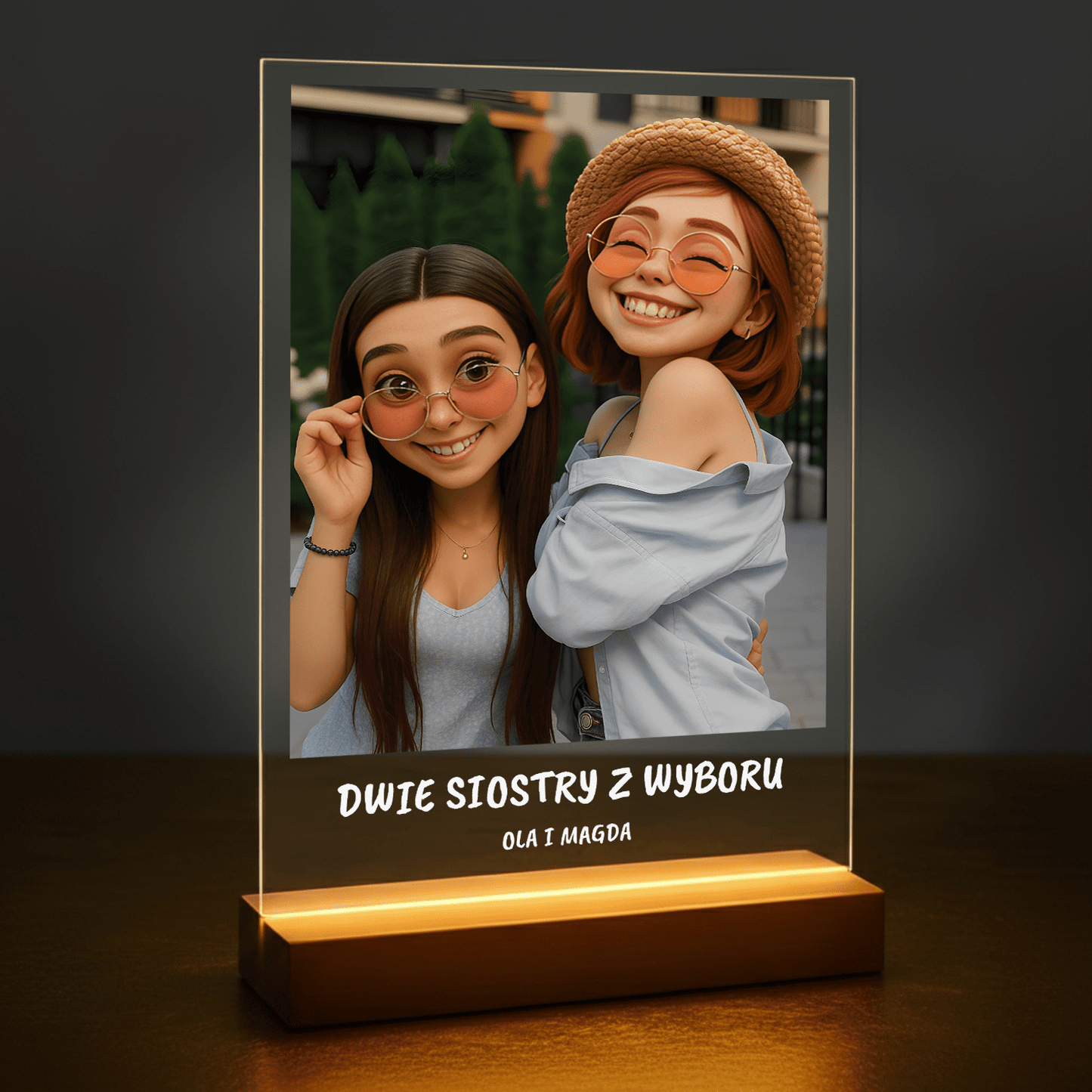 Dwie siostry z wyboru - portret na szkle akrylowym dla przyjaciółki - stworzprezent.pl