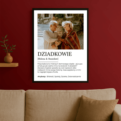 Dziadkowie zdjęcie + tekst - plakat personalizowany dla dziadków - StwórzPrezent.pl
