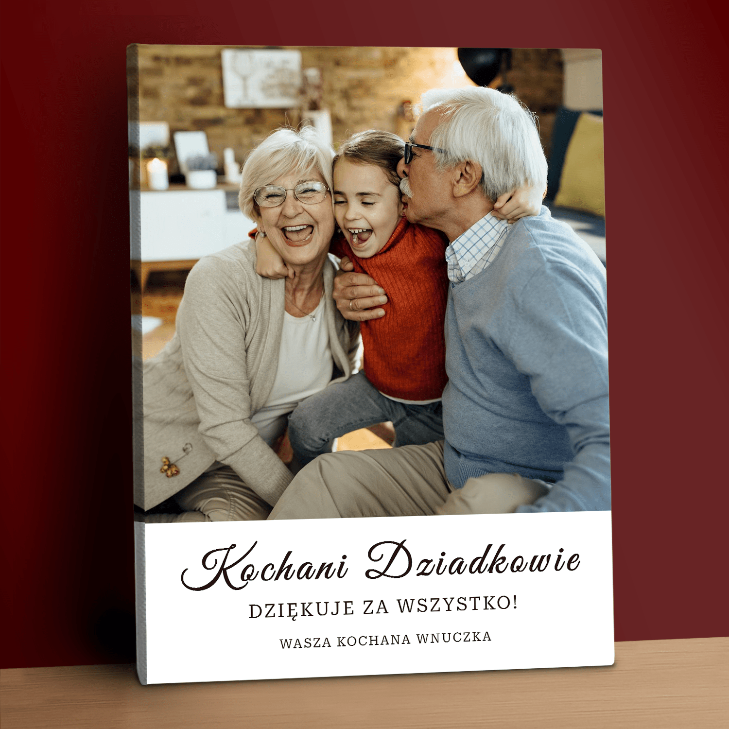 Dziękujemy za wszystko! - kolaż na płótnie dla dziadków - StwórzPrezent.pl