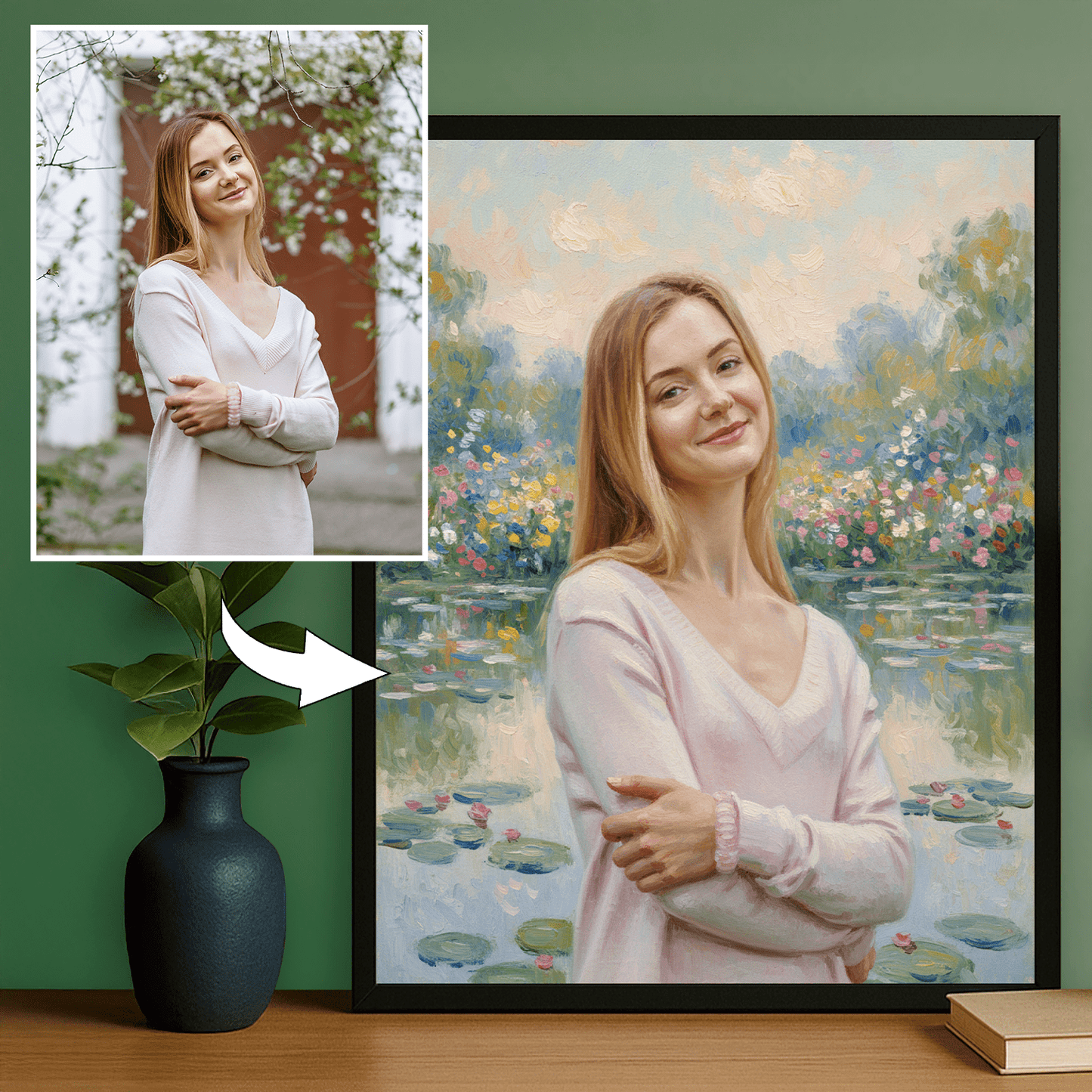 Dziewczyna nad stawem - portret na plakacie dla niej - StwórzPrezent.pl